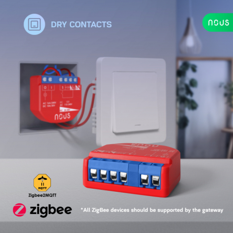 Releu inteligent Nous B2Z, 16A, ZigBee, 1 canal PM, Monitorizare energie [6]