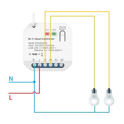 Releu Smart Rovo ERC2202-W Kinetic, 2 canale, 2x5A, WiFi + RF433, Tuya [5]