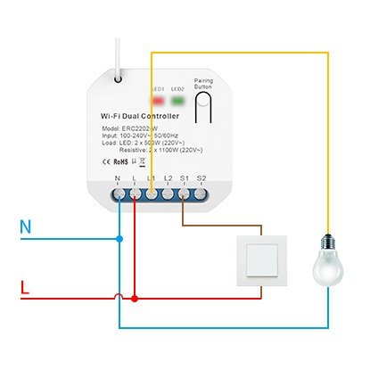 Releu Smart Rovo ERC2202-W Kinetic, 2 canale, 2x5A, WiFi + RF433, Tuya [2]