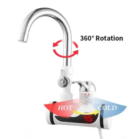 Robinet Electric Instant pentru Apa Calda, Afisaj LCD, Alb, LZ010LY [1]