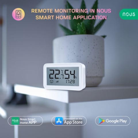 Senzor Smart de Temperatura si Umiditate Nous cu afişaj E6, LCD, ZigBee [2]
