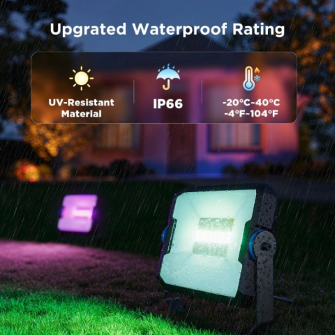 Set 4 proiectoare Govee Ground Lights 2 H8057 RGBICWW LED, Alexa, Google ,Matter, 24W,1000lm, Sincronizare muzica, Exterior, IP66 Govee [3]