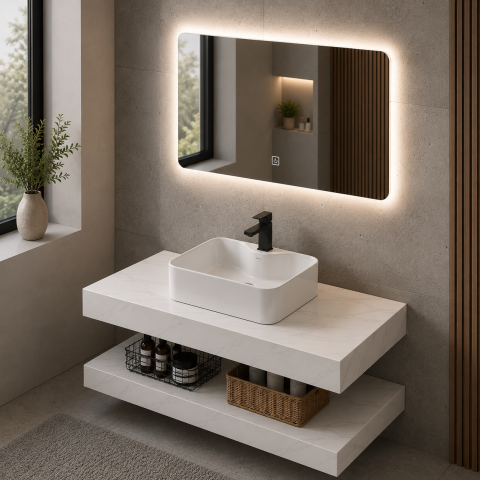 Produse Alessandro - Set Mobilier AURO pentru Baie, 60cm, 3 Piese, Alb