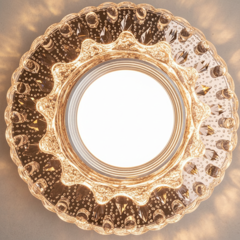 Spot LED ORBITA, 5W, Rotund, Lumina Rece/Calda, Bronz Antichizat, Rasina si Sticla [3]