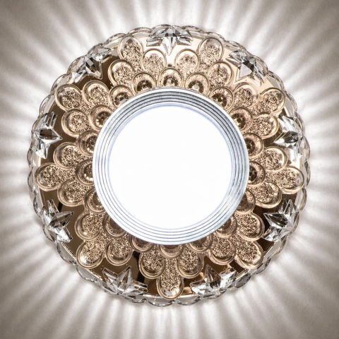 Spot LED ORBITA, 5W, Rotund, Lumina Rece/ Calda, Bronz Antichizat, Rasina si Sticla [3]