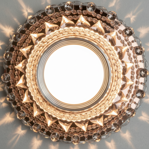 Spot LED ORBITA, 5W, Rotund, Lumina Rece / Calda, Bronz Antichizat, Rasina si Sticla [3]