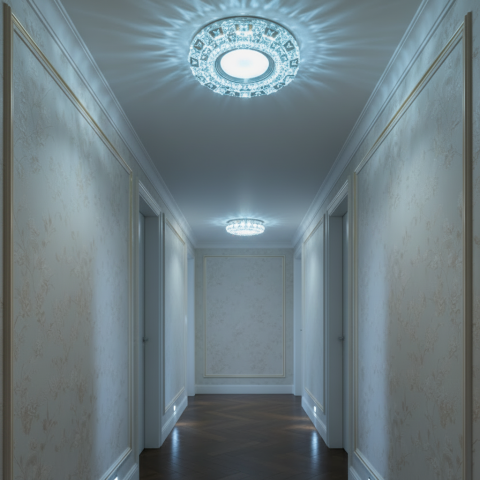 Spot LED ORBITA, 5W, Rotund, Lumina Rece + RGB, Alb, Rasina si Sticla [1]