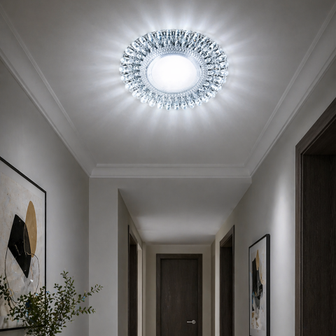Spot LED ORBITA, 5W, Rotund, Lumina Rece + RGB, Alb, Rasina si Sticla [2]