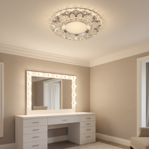 Spot LED ORBITA, 5W, Rotund, Lumina Rece + RGB, Alb, Rasina si Sticla [2]