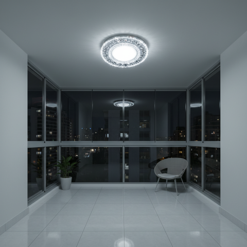 Spot LED ORBITA, 5W, Rotund, Lumina Rece + RGB, Alb, Rasina si Sticla [1]