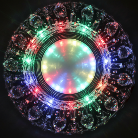 Spot LED ORBITA, 5W, Rotund, Lumina Rece + RGB, Alb, Rasina si Sticla [3]
