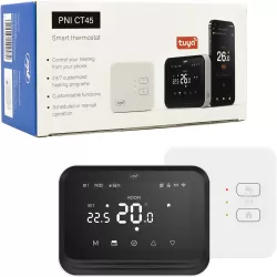 Termostate Smart - Termostat inteligent PNI CT45 WiFi histerezis ± 0.1 grade C senzor de umiditate control prin Internet pentru centrale termice