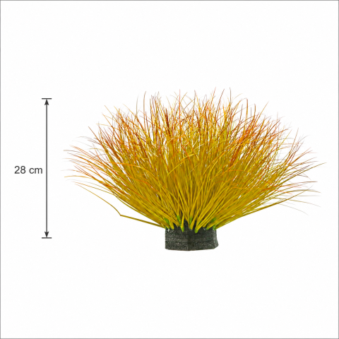 Tufa Artificiala de Iarba, 28 cm, Iarba Tip Ceapa Curbata, Densitate Redusa, Plastic, Galben si Portocaliu [2]