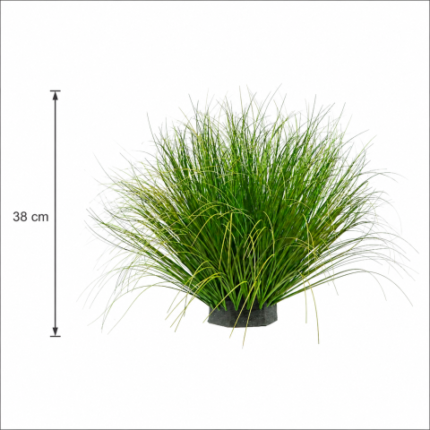 Tufa Artificiala de Iarba, 38 cm, Iarba Tip Ceapa Curbata, Densitate Mare, Plastic, Verde [2]