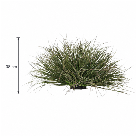 Tufa Artificiala de Iarba, 38 cm, Iarba Tip Ceapa Curbata, Densitate Medie, Plastic, Verde Inchis [2]