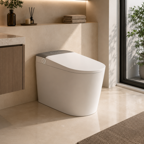 Accesorii Baie si Bucatarie - Vas WC YUKON, Versiunea Premium, Cu Design Modern, Alb