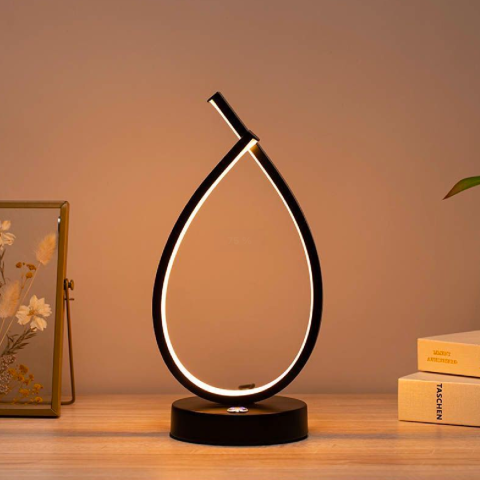 Veioze & Lampadare - Veioza LED Genesis, 10W, Lumina Rece/Calda/Neutra, Metal si Acril, Negru