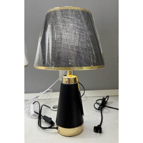 Produse Alessandro - Veioza VZ210BK, 1x E27,Metal si Textil, Negru si Auriu