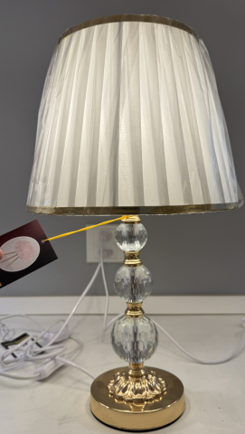 Produse Alessandro - Veioza VZ213WH, 1x E27, Metal si Textil, Alb si Auriu