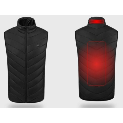 Vesta inteligenta incalzita, Flippy, unisex, 2 zone de incalzire, umplutura bumbac, 3 trepte de temperatura, incarcare usb, negru [1]