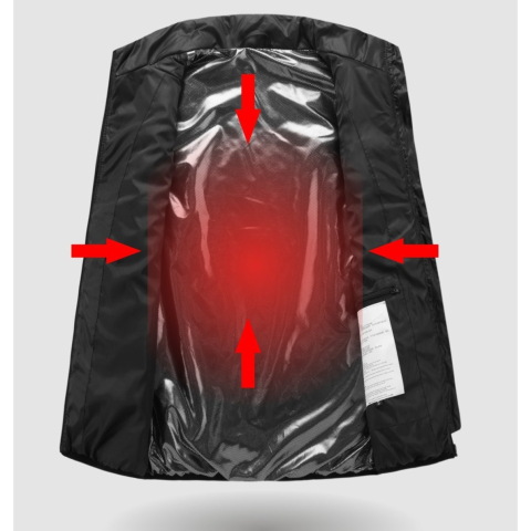 Vesta inteligenta incalzita, Flippy, unisex, 2 zone de incalzire, umplutura bumbac, 3 trepte de temperatura, incarcare usb, negru [2]