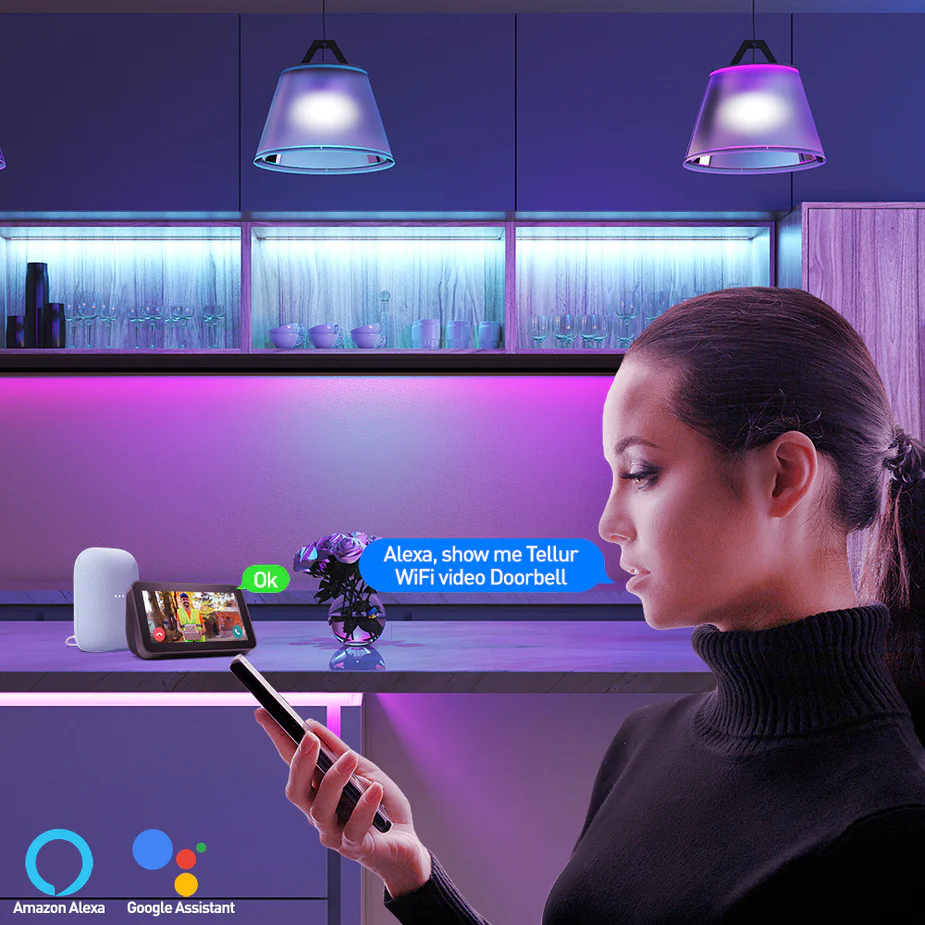 Video interfon WiFi Tellur Smart, 1080P, Functie deschidere, Sonerie de interior, gri [8]