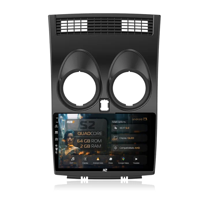 Navigatie Nissan Qashqai (2006-2014), 2GB RAM, Android, GPS, Wi-FI, Carplay, Android Auto, USB, Bluetooth, Radio, Waze, Touchscreen, 9 inch HUB64 + CAMERE [3]