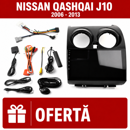NAVIGATII DEDICATE - Navigatie Nissan Qashqai (2006-2014), 2GB RAM, Android, GPS, Wi-FI, Carplay, Android Auto, USB, Bluetooth, Radio, Waze, Touchscreen, 9 inch HUB64