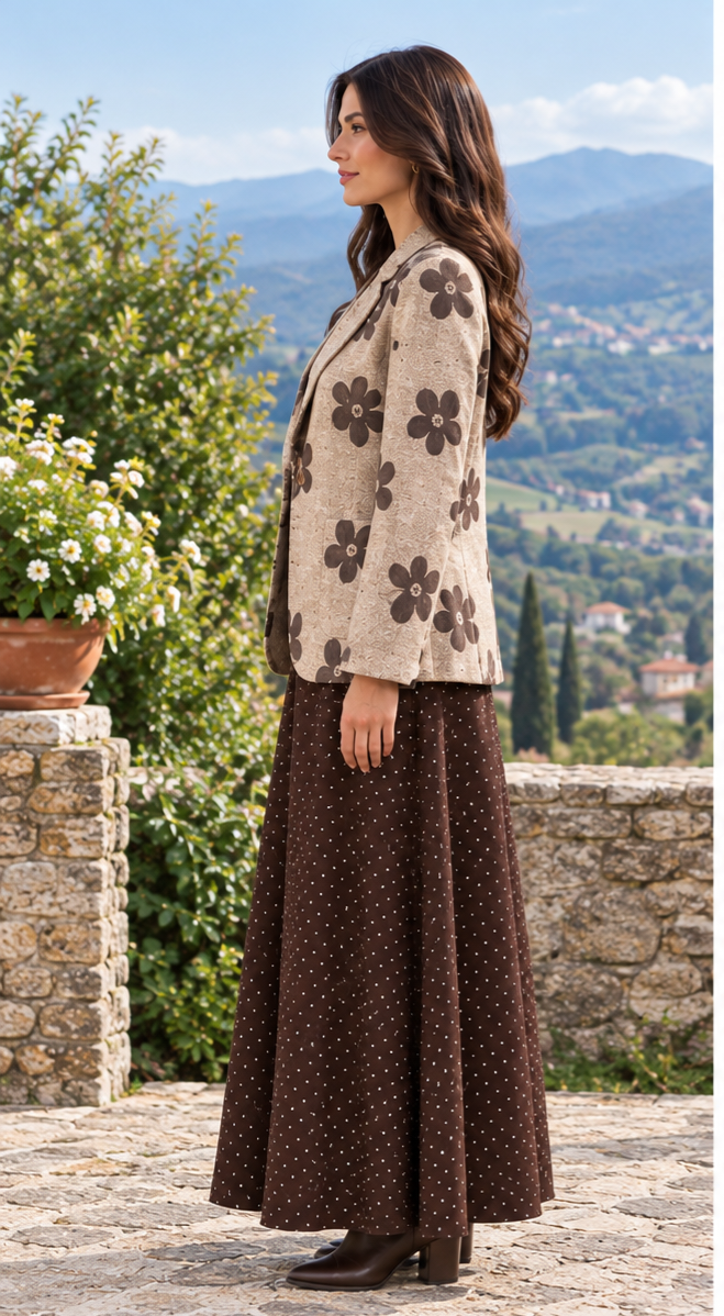 Sacou elegant cu imprimeu floral [3]