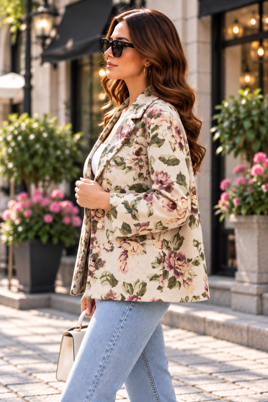 Sacou floral elegant, rafinament și feminitate! [2]