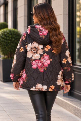 Geacă damă matlasată cu imprimeu floral [2]