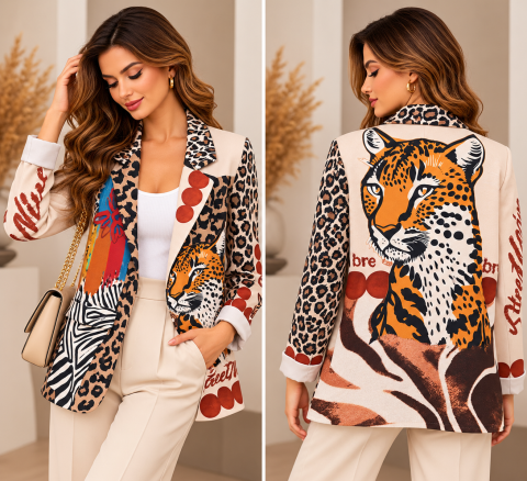 Produse - ✨ Sacou damă cu imprimeu animal print – stil și originalitate! ✨