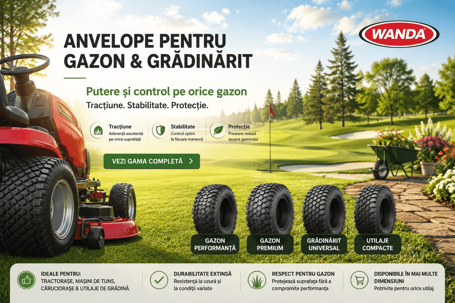 Anvelope pentru gazon & gradinarit