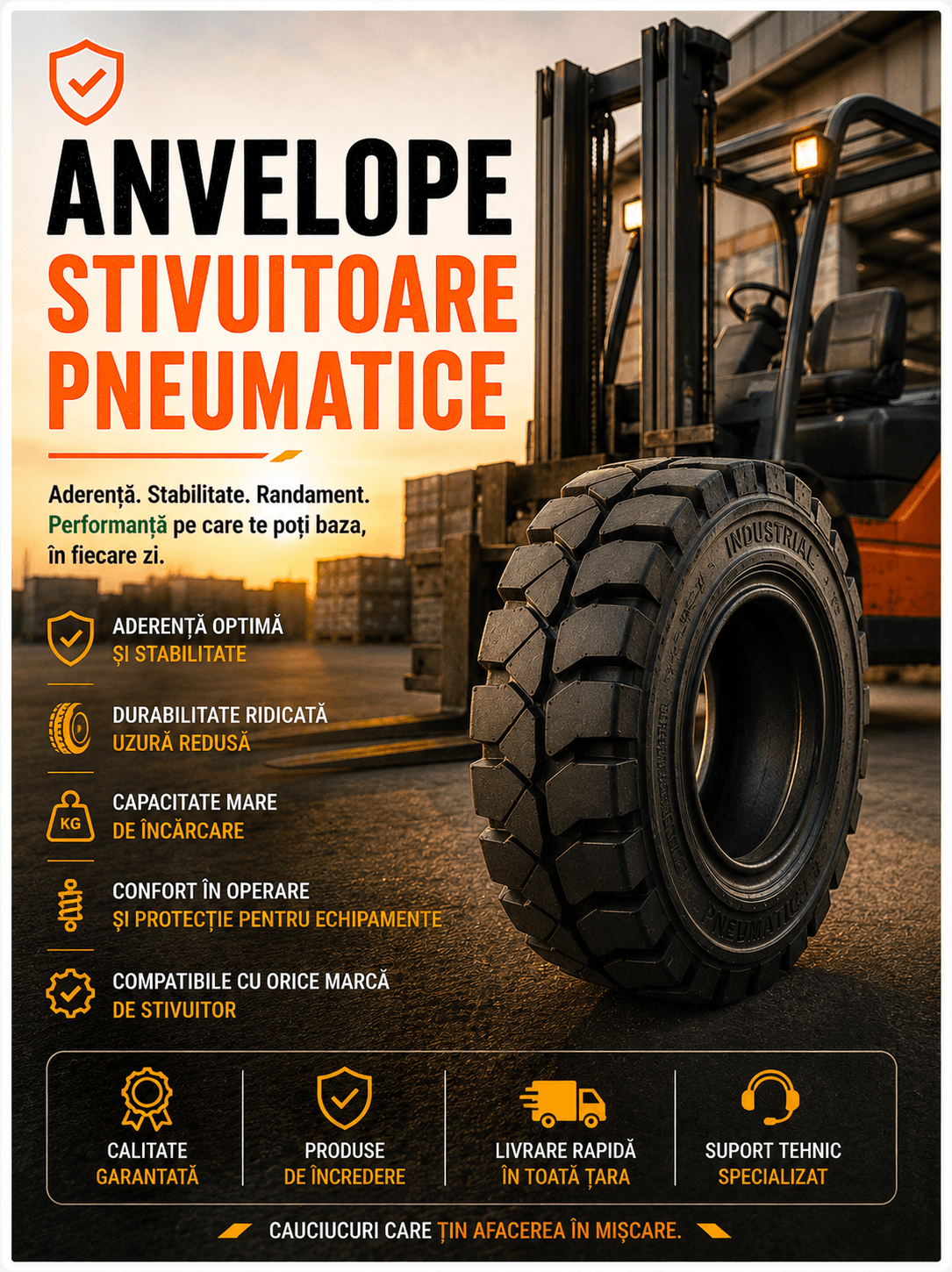 Anvelope stivuitoare pneumatice