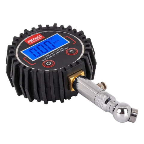 Manometru Digital Presiune Roti, 0-17 Bar 0-250 PSI, Cap Rotativ 360 Grade, Valva Eliberare Aer, Ecran LCD Iluminat