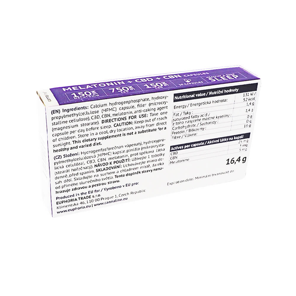 Capsule cu Melatonină Cannaline cu CBD și CBN (30 Capsule) [2]