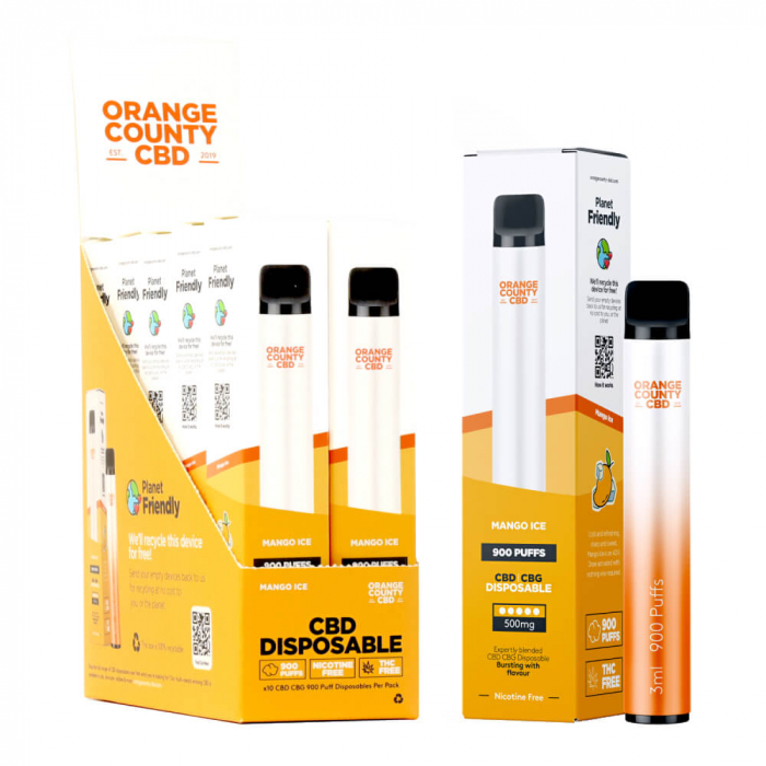 Vaporizator CBD + CBG, Orange County CBD, Mango Ice, 500mg [2]