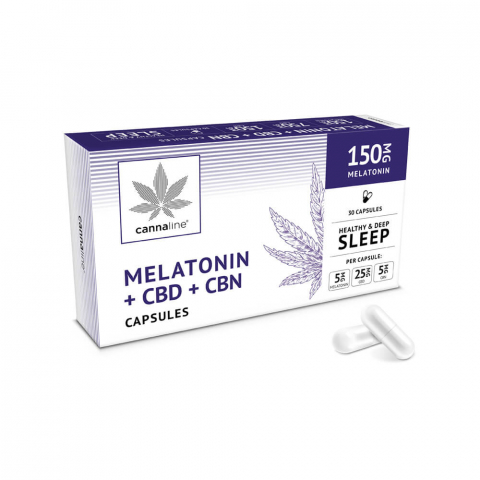 Capsule cu melatonină - Capsule cu Melatonină Cannaline cu CBD și CBN (30 Capsule)