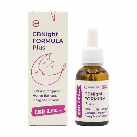 Ulei CBD cu melatonină - Formula Enecta CBNight Plus 250mg CBN + 250mg CBD + 9mg Melatonină (30ml)