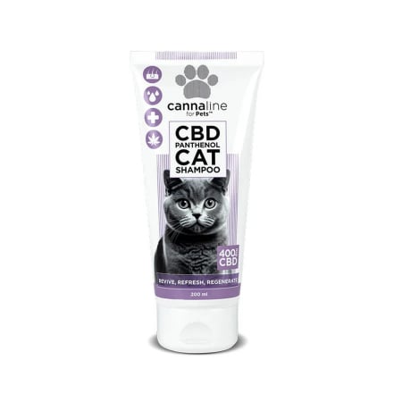 CBD Caini și Pisici - Șampon CBD cu Panthenol pentru Pisici 400mg (200ml) Cannaline