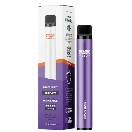 Vaporizatoare CBD - Vaporizator CBD + CBG, Orange County CBD, Grape Burst, 500mg