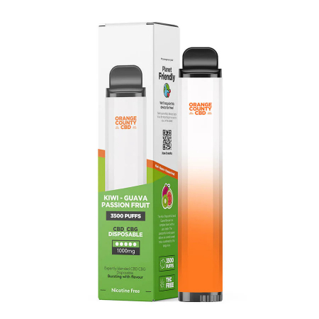 Vaporizatoare CBD - Vaporizator CBD + CBG, Orange County CBD, Kiwi Guava Passion Fruit, 1000mg