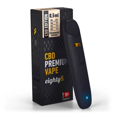 Vaporizatoare CBD - Vaporizator CBD Eighty8 Strawberry Banana 45% CBD 0,5ml