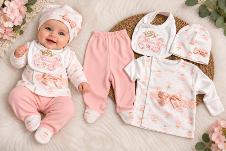 HAINE FETITA 0-24 LUNI - Set bebeluș „Princess” – 4 piese