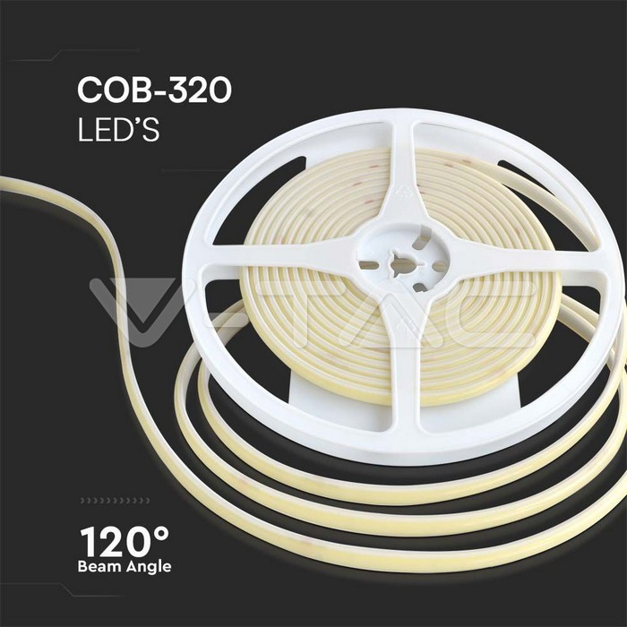 V‑TAC Bandă LED COB 320 LED 10W/m 4000 K IP67 – Iluminat rezistent interior/exterior [2]