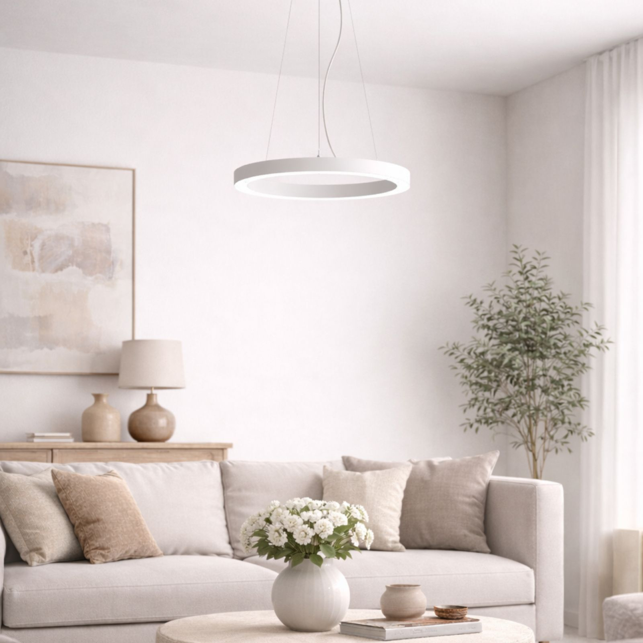 Corp de iluminat LED inel Xambit AM01NW SWH, 38W, 4000K, diametru 60 cm – alb [2]