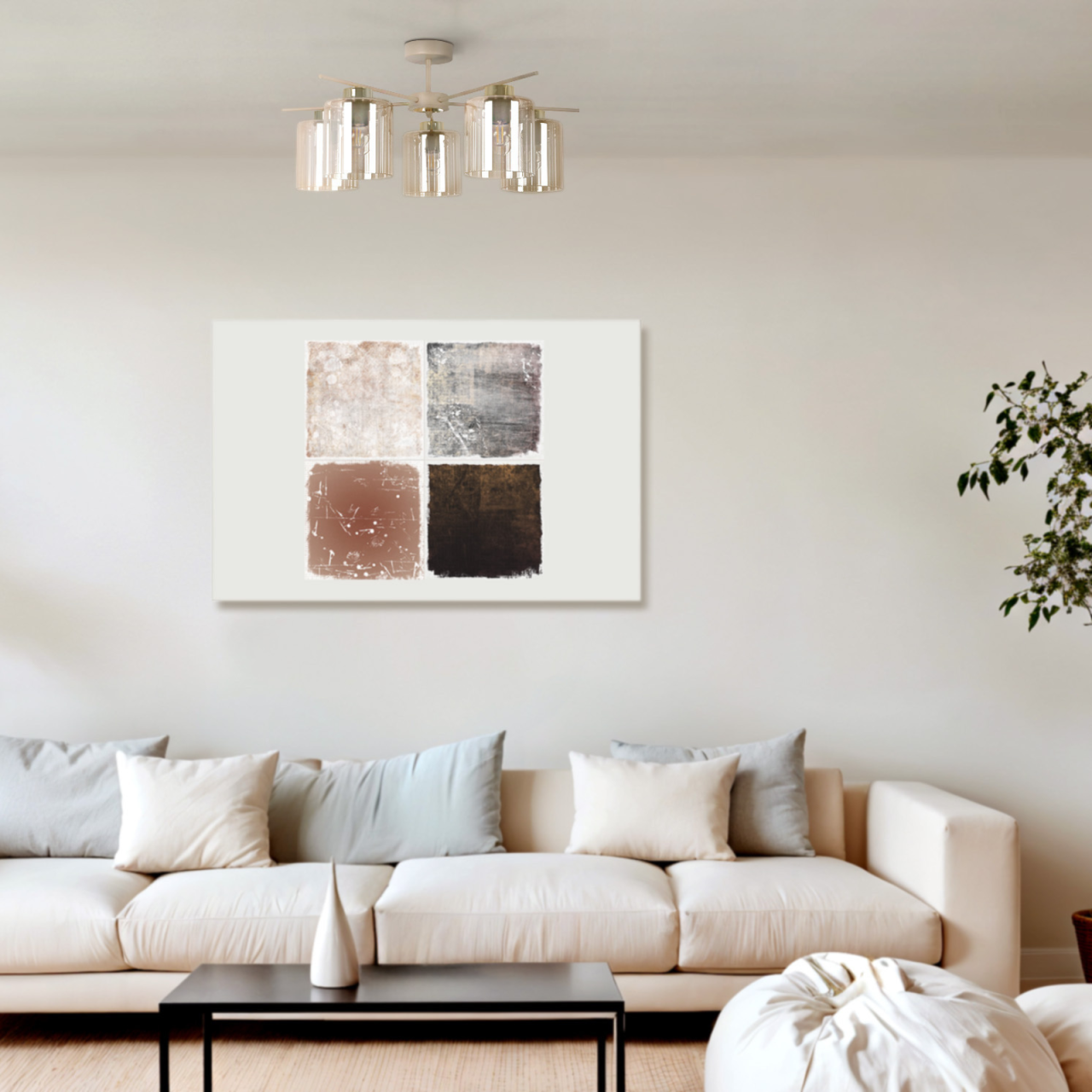 Lampă de tavan K-5812 VANES 5xE27 bej auriu – design elegant [2]