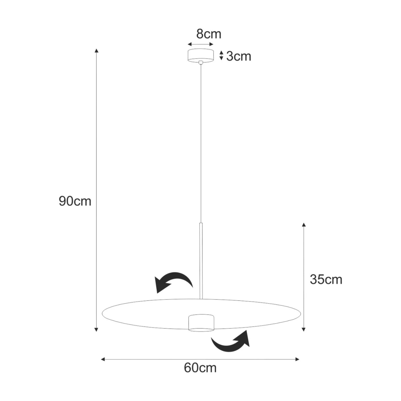 Lampă suspendată K-5458 BURGAS 1xGX53 negru auriu [3]