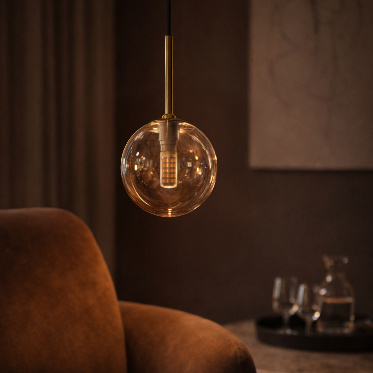 Lampă suspendată K-5560 GALAXY 1xE27 negru auriu [5]