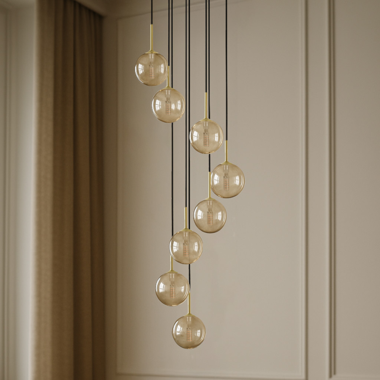 Lampă suspendată K-5562 GALAXY 8xG9 negru auriu [2]